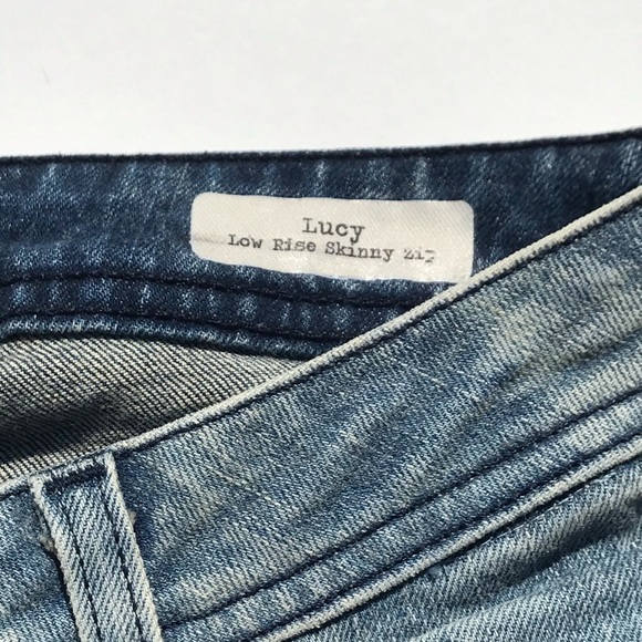 Y2K Jeans Low Rise Tie Dye Skinny Ankle Zip Blue - Picture 9 of 13